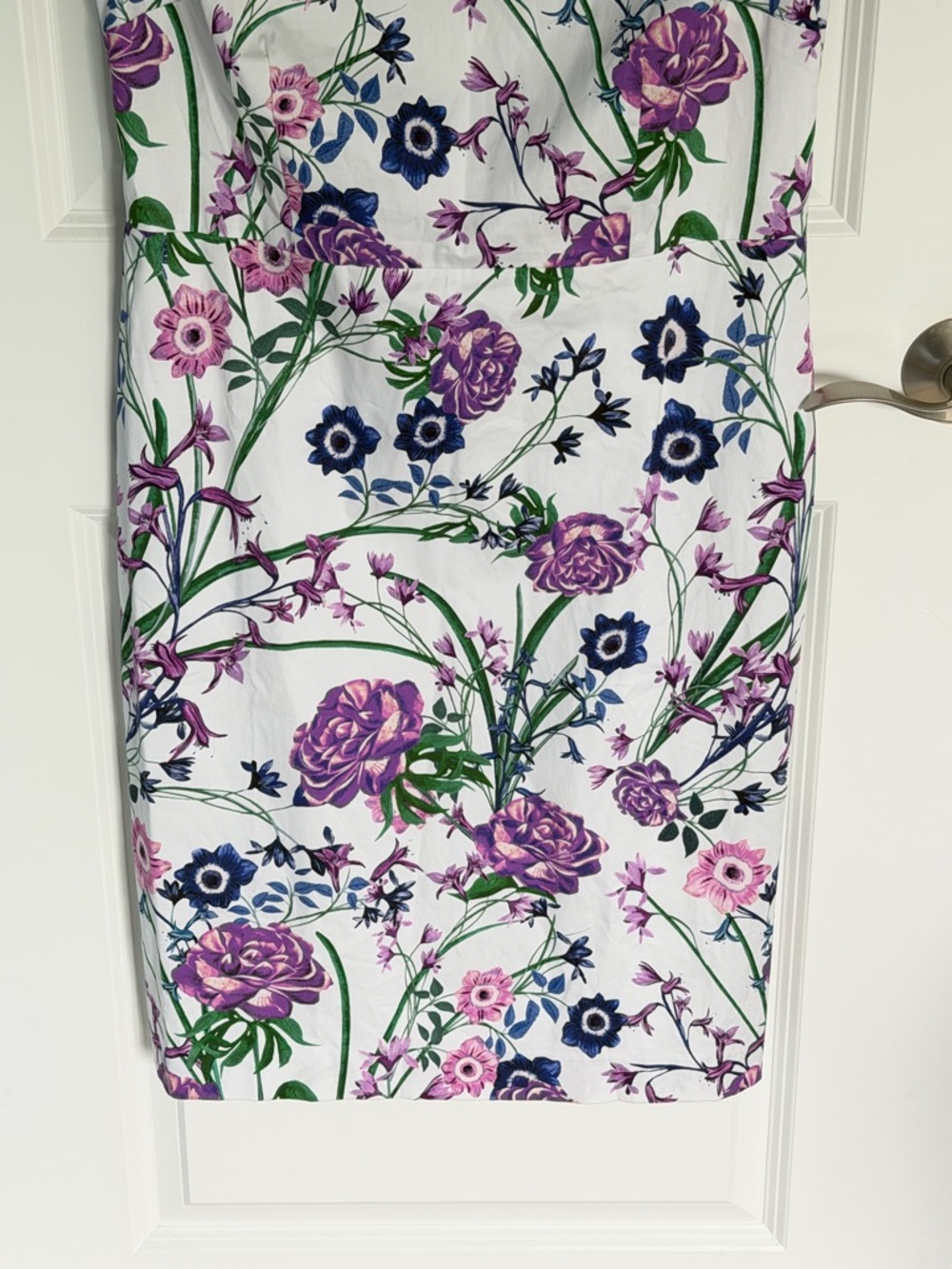 New! Talbots White Sateen Botanical Gardens Sheath Dress Size 8 54929 - Picture 6 of 13